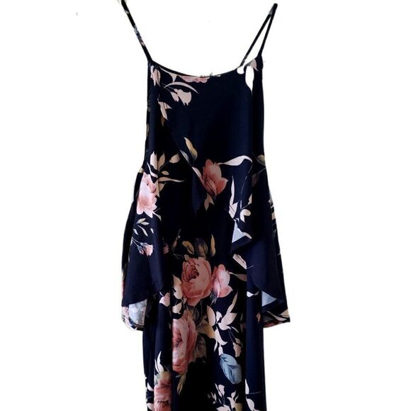 🌸First Love Black Floral Cold Shoulder Dress - Picture 3 of 6